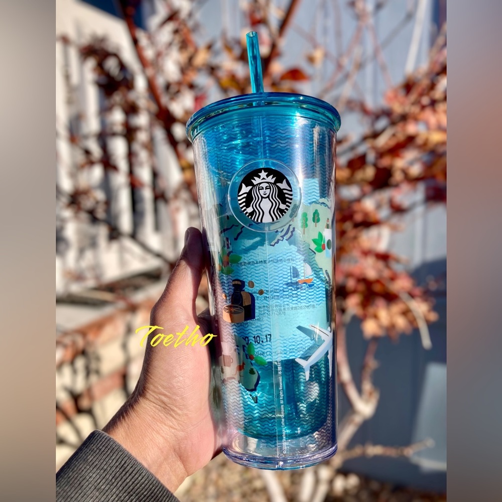 Starbucks Taiwan Exclusive Airport / Airplane Popsocket 16oz Acrylic Tumbler